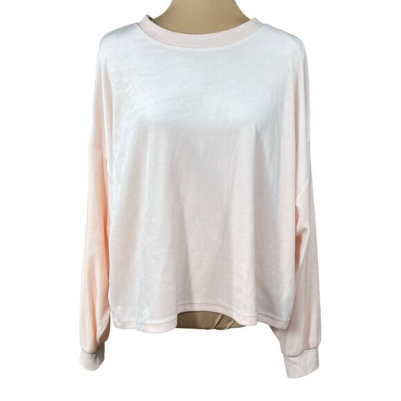 Old Navy Velour Sweatshirt Pullover Light Pink Size XL Extra Large Lounge - Picture 1 of 5